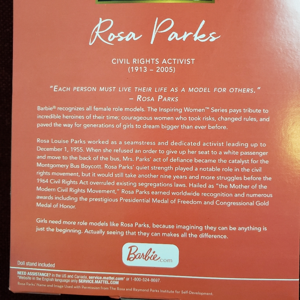 2019 Rosa Parks Barbie Signature Series - Picture 10 of 12